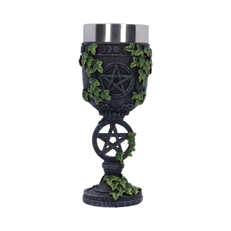 Aged Wiccan Pentagram Goblet 19.5cm: 2 - Goblets & Chalices By NN Designs