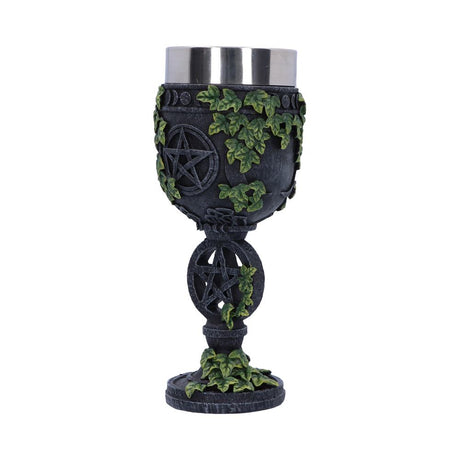 Aged Wiccan Pentagram Goblet 19.5cm: 3 - Goblets & Chalices By NN Designs