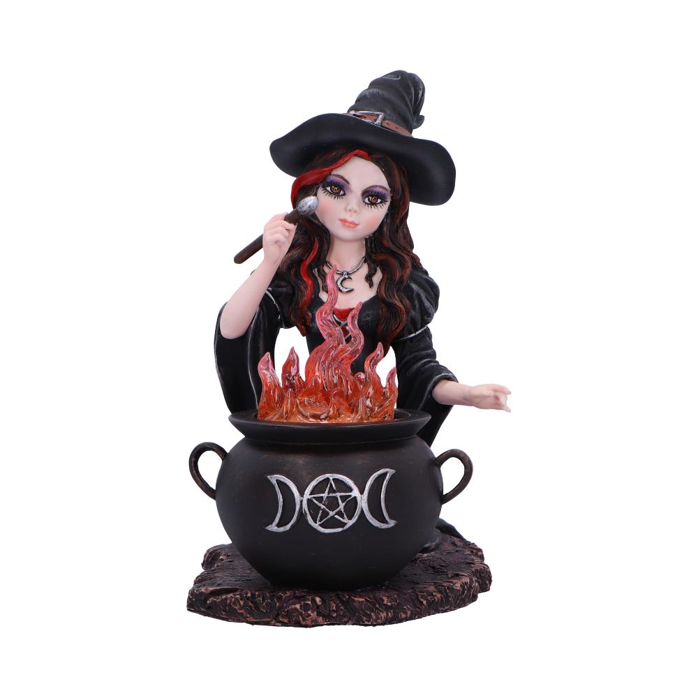 Althea Witch figurine with Flame Cauldron - Shop Figurines Medium (15-29cm) At Gift Moments - 2