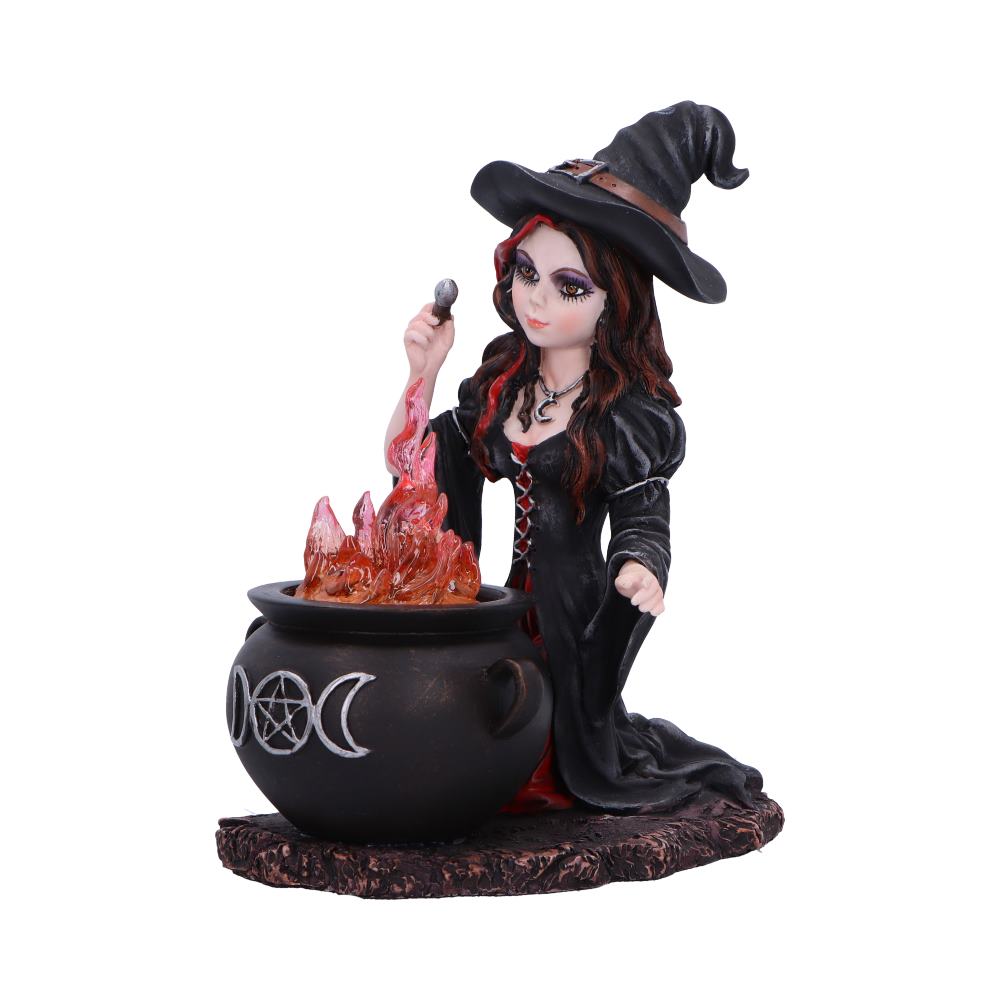 Althea Witch figurine with Flame Cauldron - Shop Figurines Medium (15-29cm) At Gift Moments - 3