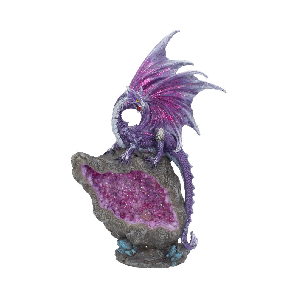 Amethyst Custodian Fantasy Purple Dragon Sitting On A Geode 22cm: 2 - Figures & Collectables By Gift Moments