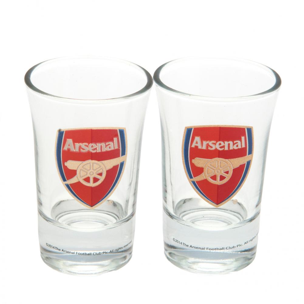 Arsenal FC 2pk Shot Glass Set - Shop Glassware At Gift Moments - 2