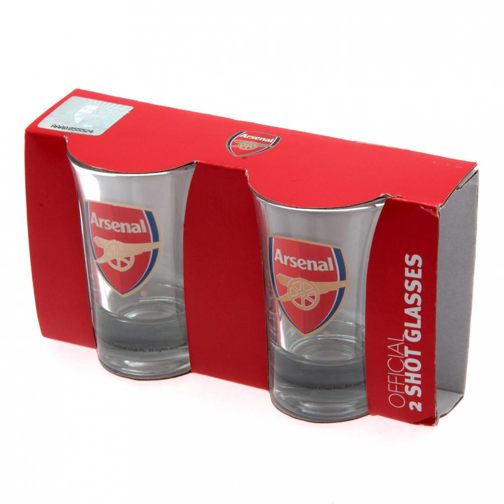 Arsenal FC 2pk Shot Glass Set - Shop Glassware At Gift Moments - 1