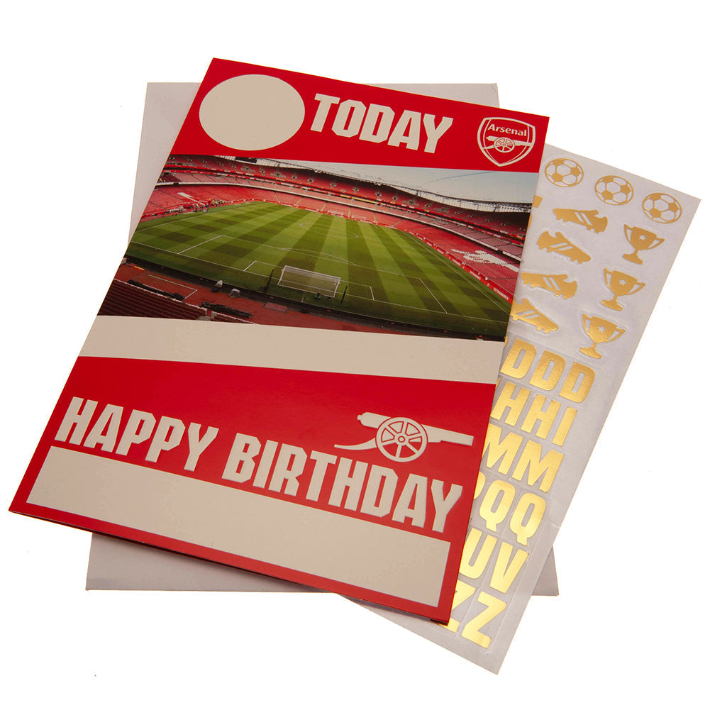 Arsenal FC Birthday Card With Stickers - Shop Greeting Cards At Gift Moments - 1