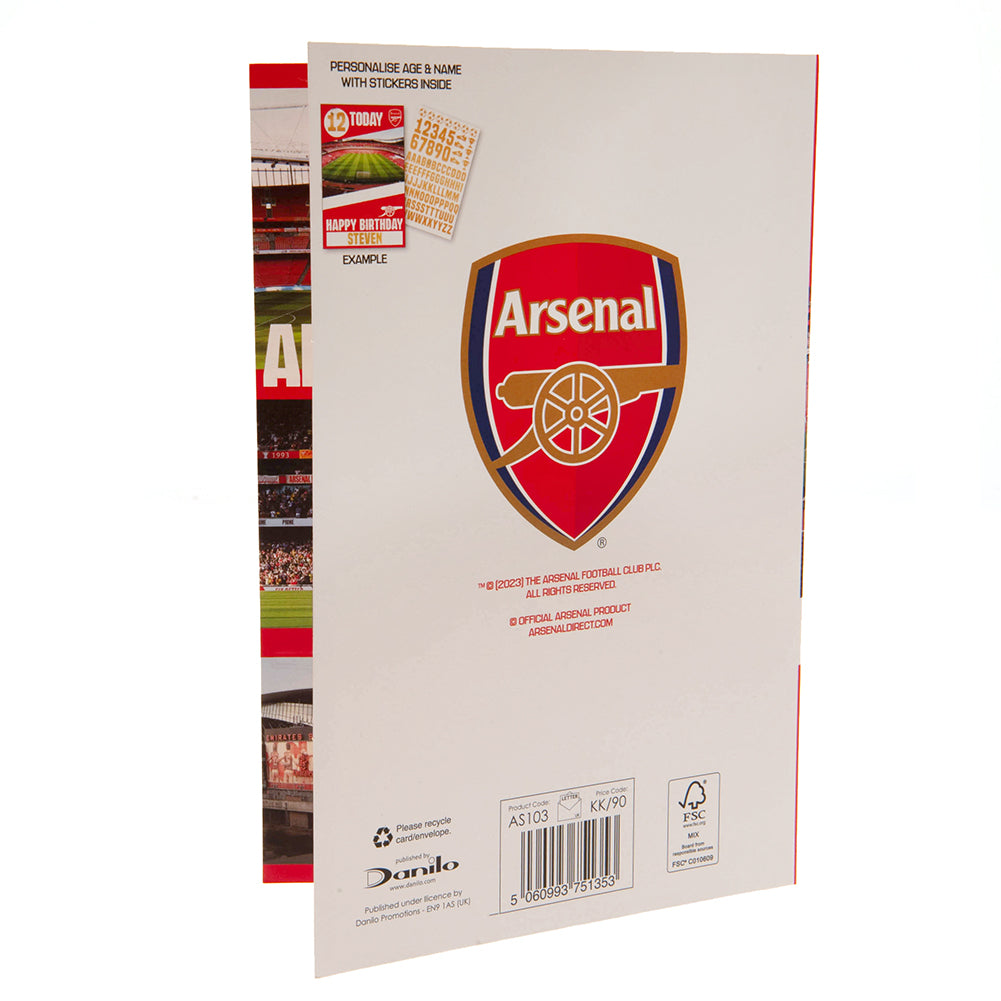 Arsenal FC Birthday Card With Stickers - Shop Greeting Cards At Gift Moments - 5