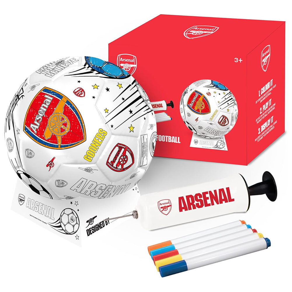 Arsenal FC ’Colour In’ Mini Football Set - Shop Balls At Gift Moments - 1