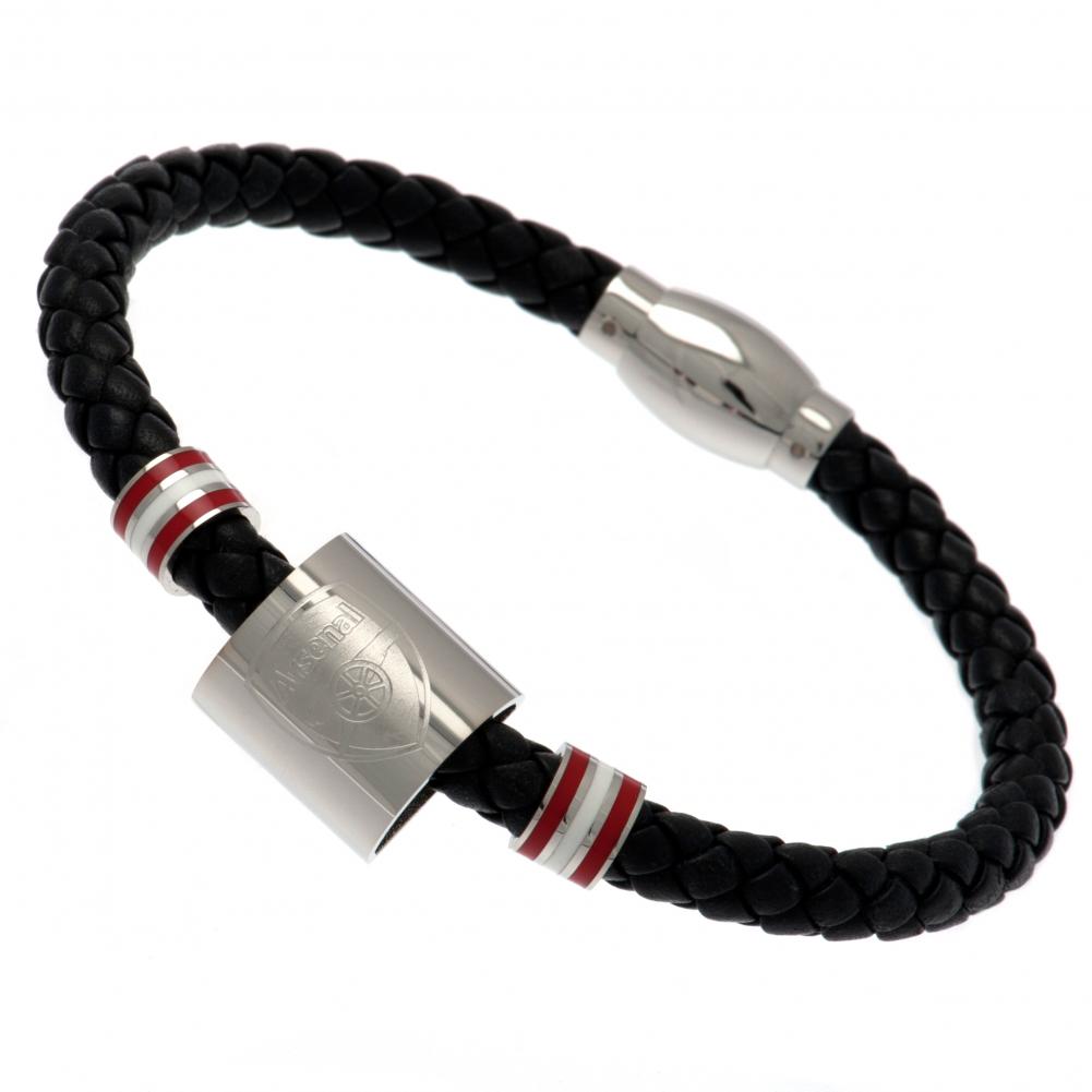 Arsenal FC Colour Ring Leather Bracelet - Shop Jewellery At Gift Moments - 1
