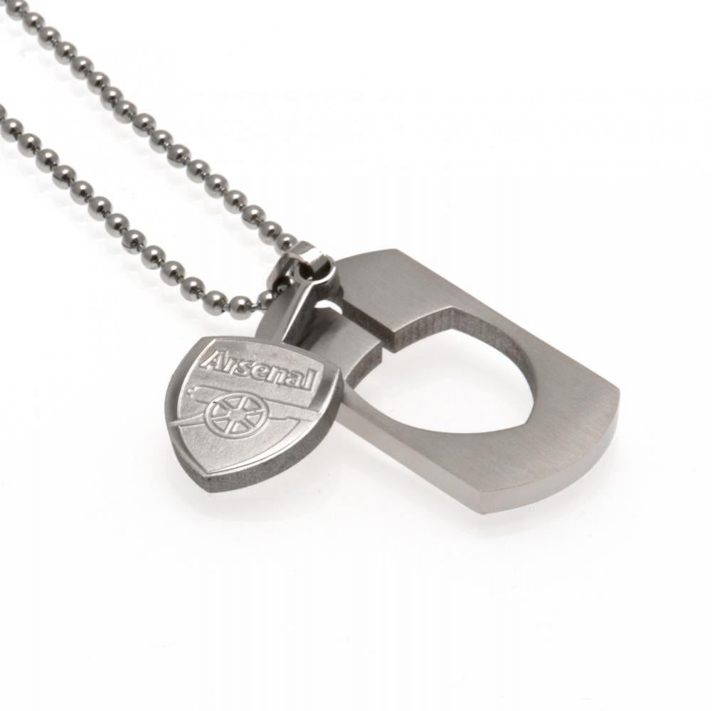 Arsenal FC Cut Out Crest Dog Tag & Chain: 2 - Jewellery By Arsenal