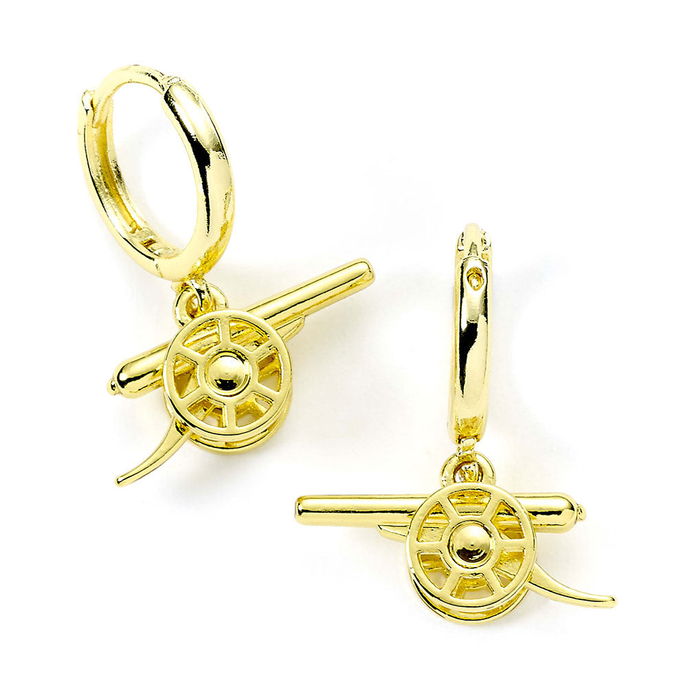 Arsenal FC Gold Finish Cannon Hoop Earrings: 1 - Earrings By Arsenal