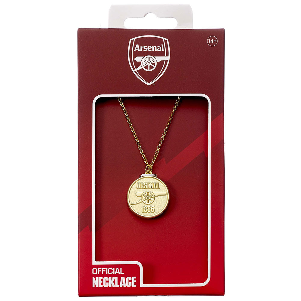 Arsenal FC Gold Finish Crest Necklace: 4 - Necklaces By Arsenal