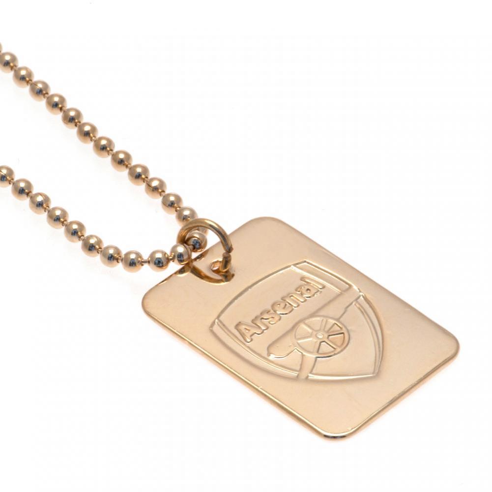 Arsenal FC Gold Plated Dog Tag & Chain: 2 - Jewellery By Arsenal