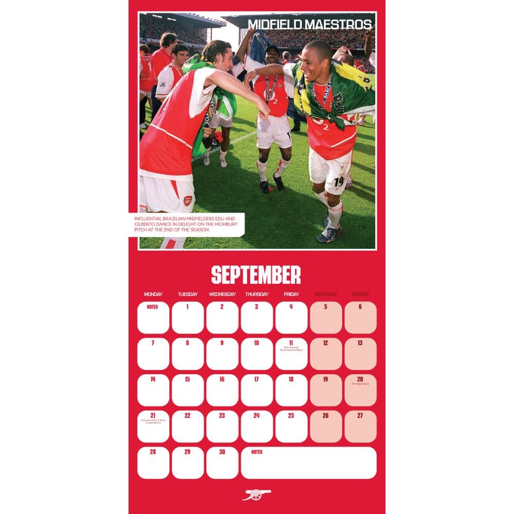 Arsenal FC Legends Square Calendar 2026: 3 - Calendars By Arsenal