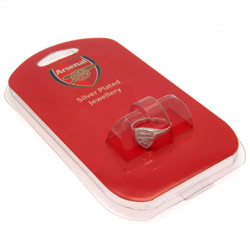 Arsenal FC Silver Plated Crest Ring Large - Shop Jewellery At Gift Moments - 1