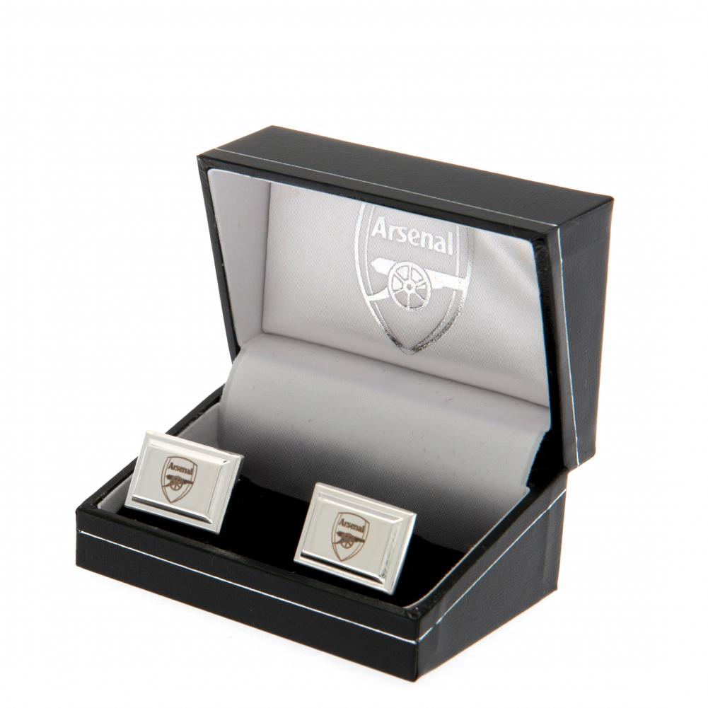 Arsenal FC Silver Plated Cufflinks - Shop Cufflinks & Tie Slides At Gift Moments - 1