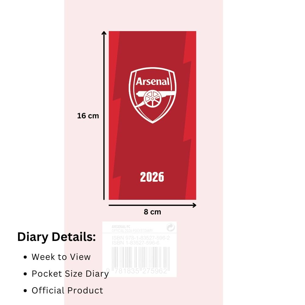 Arsenal FC Slim Diary 2026 - Shop Diaries At Gift Moments - 4
