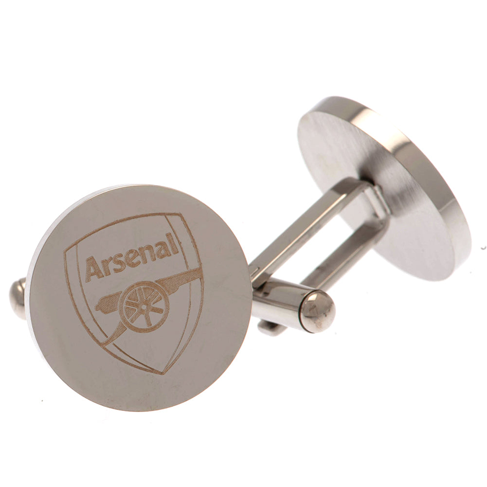 Arsenal FC Stainless Steel Round Cufflinks: 2 - Cufflinks & Tie Slides By Arsenal