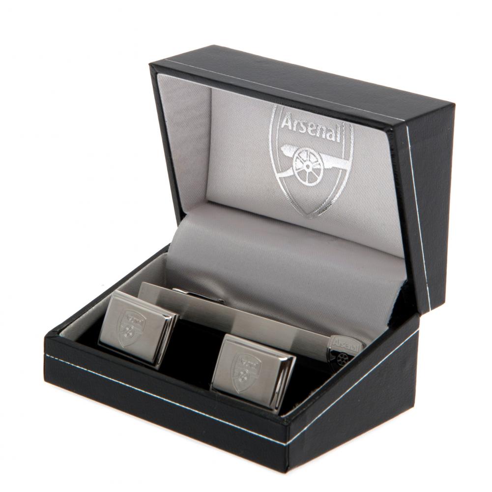 Arsenal FC Tie Slide & Cufflink Set - Shop Cufflinks & Tie Slides At Gift Moments - 1