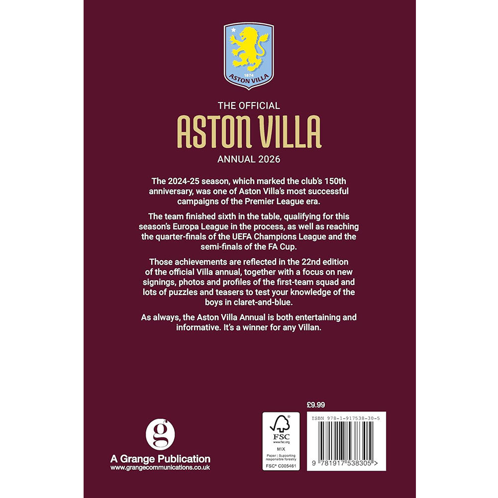 Aston Villa FC Annual 2026: 4 - Books By Aston Villa