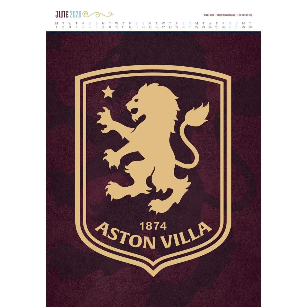 Aston Villa FC Deluxe Calendar 2026: 3 - Calendars By Aston Villa