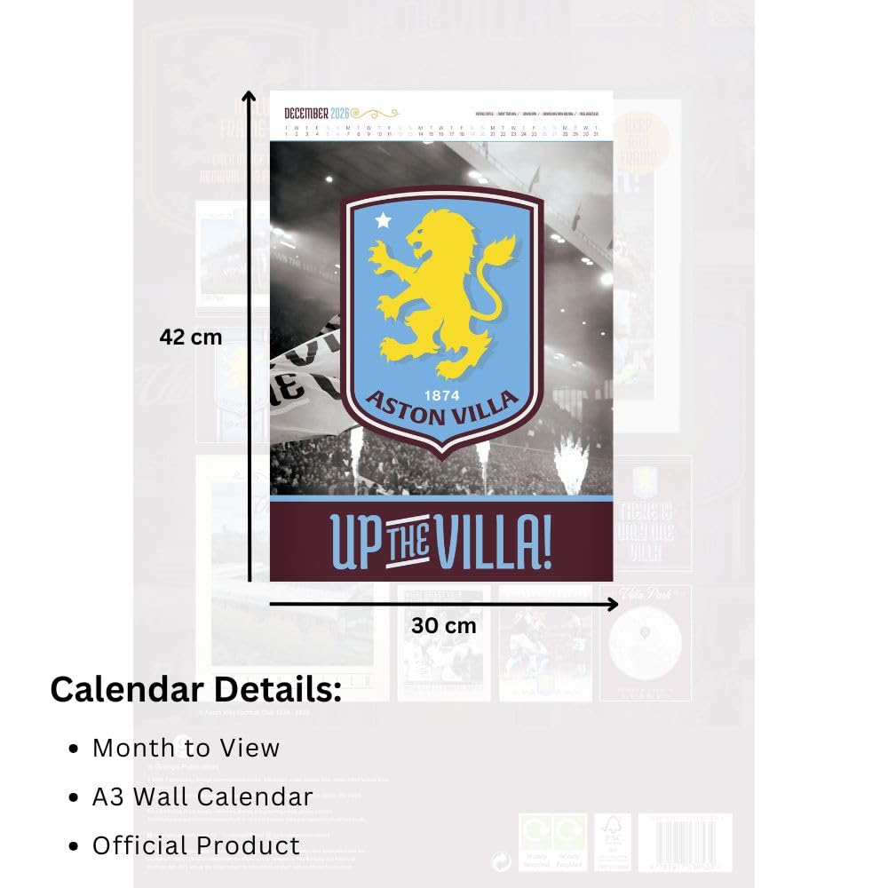 Aston Villa FC Deluxe Calendar 2026: 7 - Calendars By Aston Villa