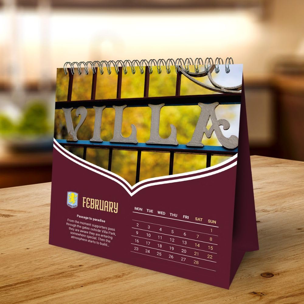 Aston Villa FC Desktop Calendar 2026: 4 - Calendars By Aston Villa