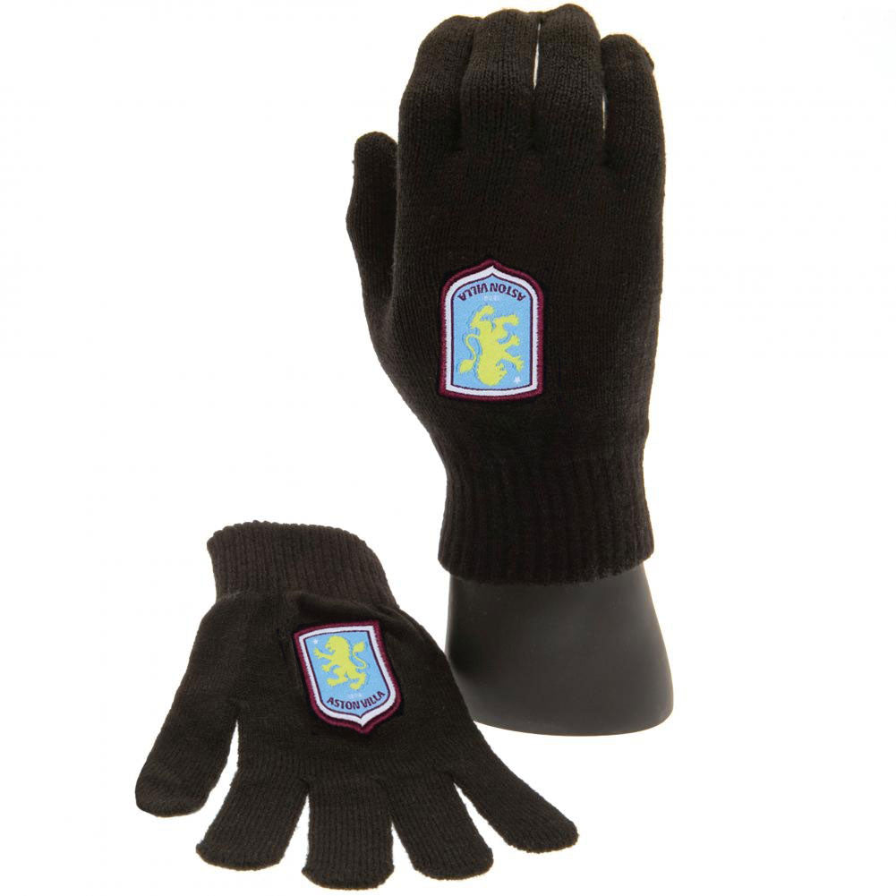 Aston Villa FC Knitted Gloves Junior: 1 - Gloves By Aston Villa