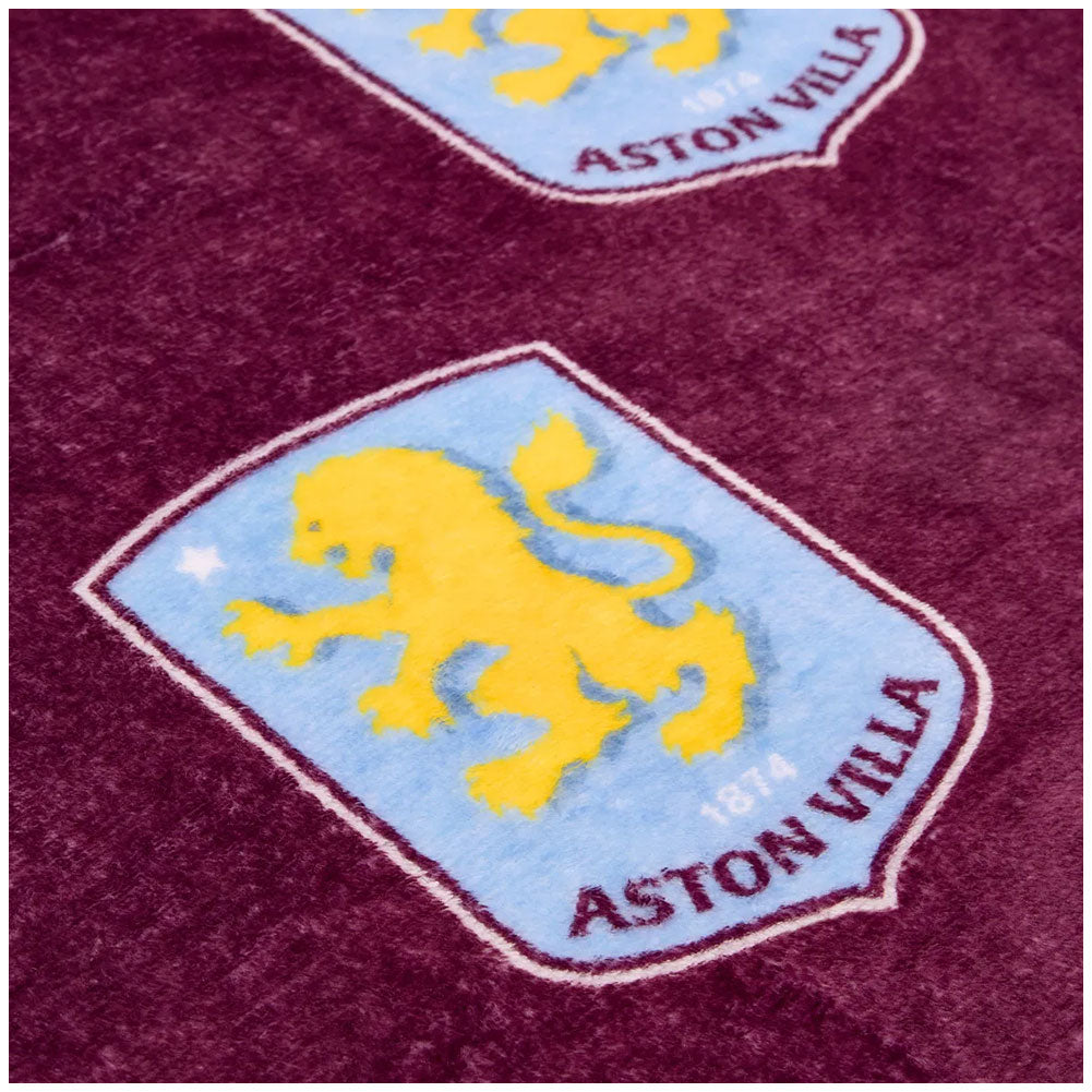 Aston Villa FC Multi Crest Fleece Blanket: 3 - Blankets By Aston Villa