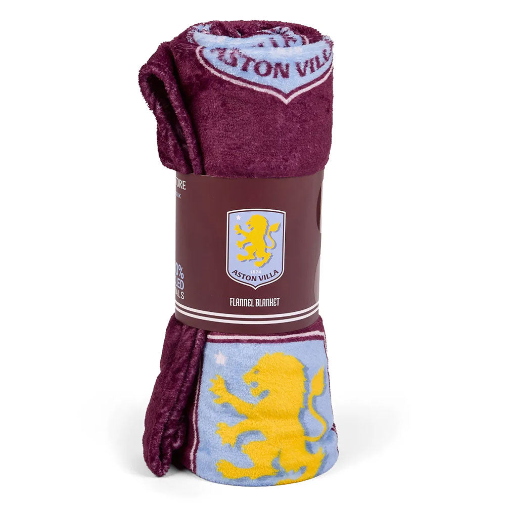 Aston Villa FC Multi Crest Fleece Blanket: 1 - Blankets By Aston Villa