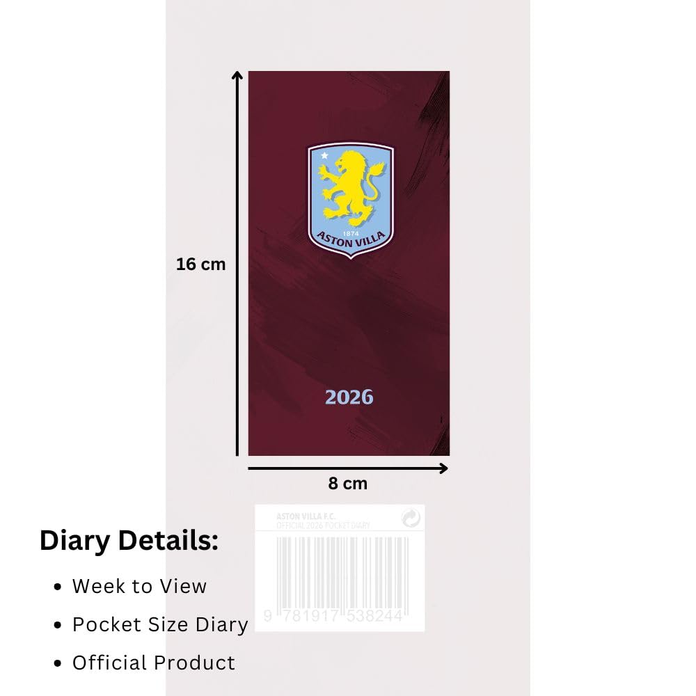 Aston Villa FC Slim Diary 2026: 4 - Diaries By Aston Villa
