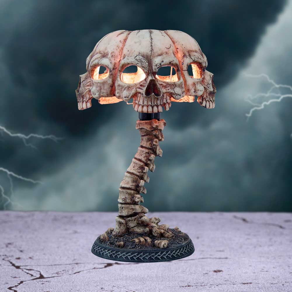 Atrocity Natural Bone Skull and Spine Lamp: 1 - Lighting By Gift Moments