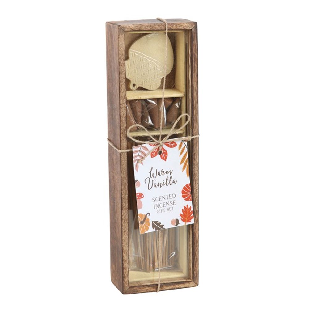 Autumn Acorn Warm Vanilla Incense Gift Set: 3 - Incense By Gift Moments