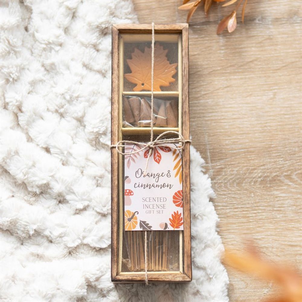 Autumn Leaf Orange & Cinnamon Incense Gift Set: 1 - Incense By Gift Moments