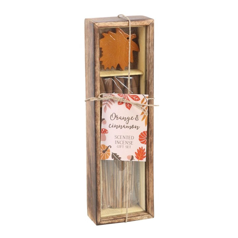 Autumn Leaf Orange & Cinnamon Incense Gift Set: 3 - Incense By Gift Moments