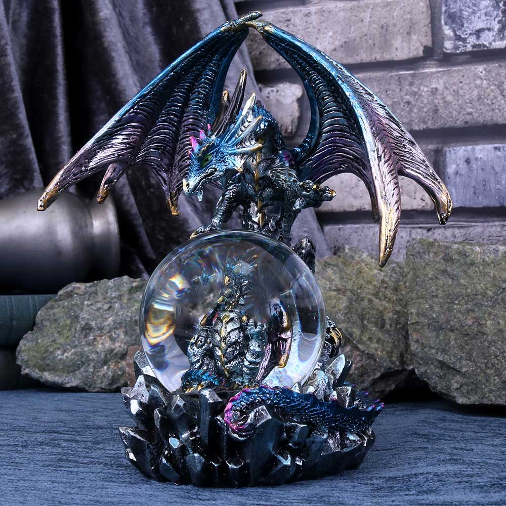 Azul Oracle Blue Dragon Fortune Seer Figurine 19cm: 1 - Snow Globes By Gift Moments