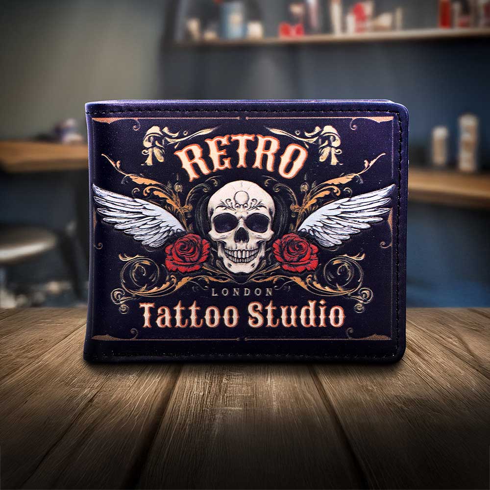 Retro Tattoo Studio Embossed Wallet 9.5cm