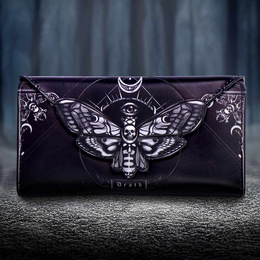 Deaths Head Moth Embossed Purse 9.5cm