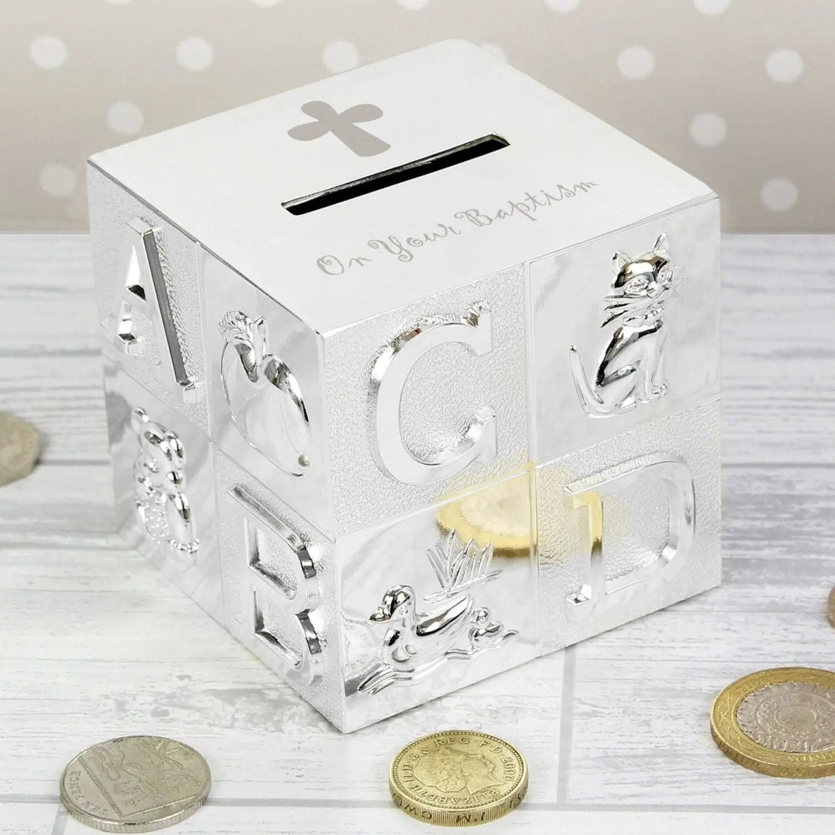 Baptism ABC Money Box - Shop Money Boxes At Gift Moments - 1