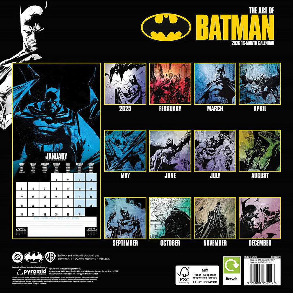 Batman Square Calendar 2026: 3 - Calendars By Batman