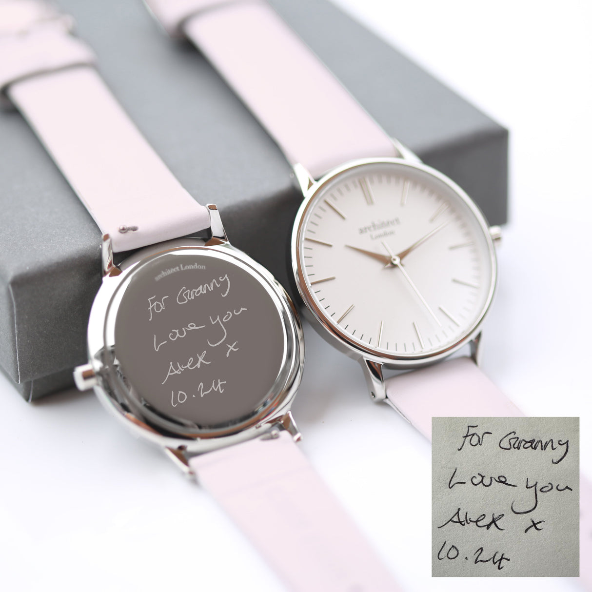 Bespoke Architect Blanc Watch Silver Light Pink Strap: 3 - Watches By Architect Watches