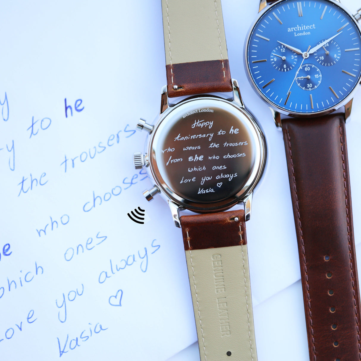 Bespoke Men’s Architect Blue Motivator Walnut Contactless Payment Watch: 3 - Watches By Architect Watches
