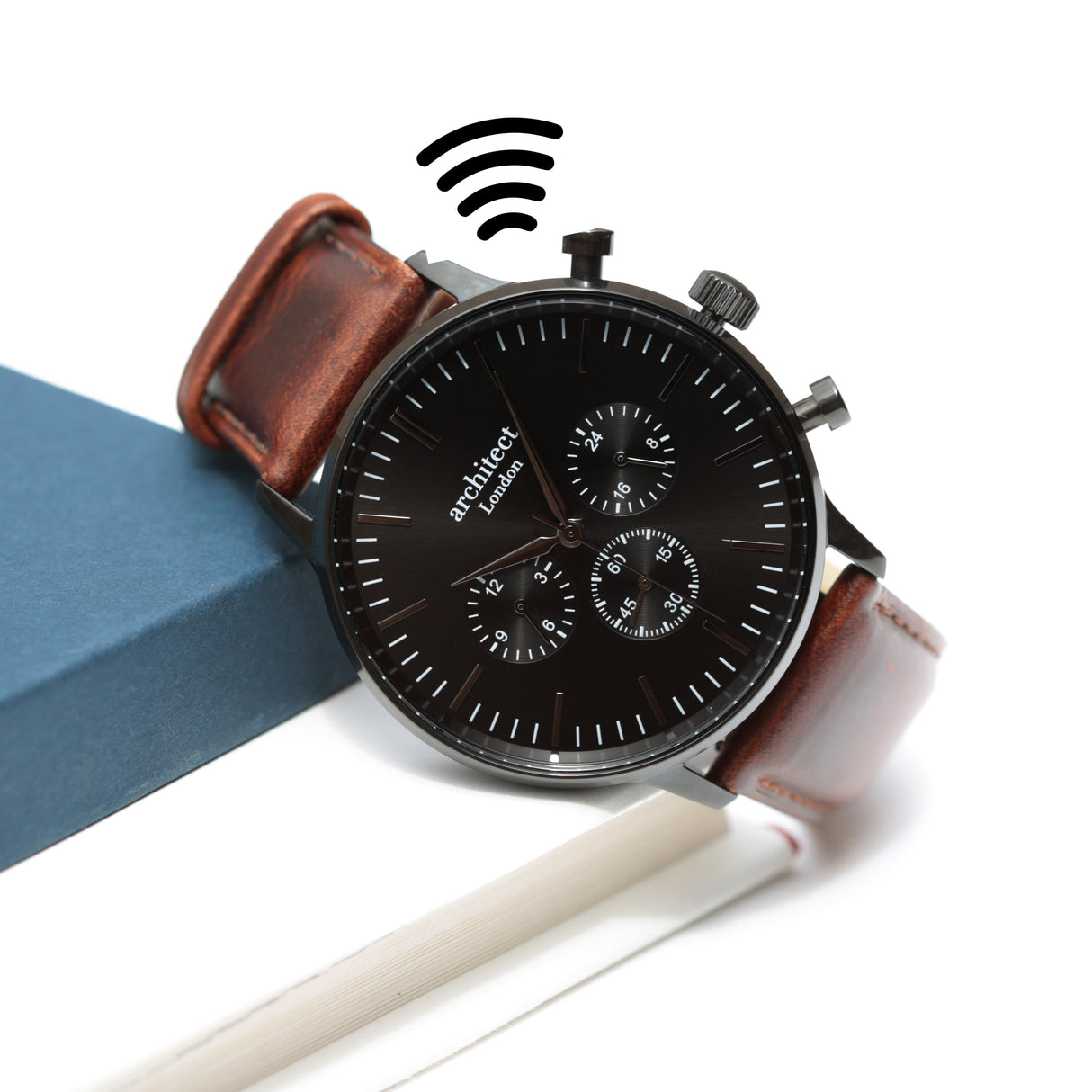 Bespoke Men’s Architect Motivator Walnut Contactless Payment Watch: 3 - Watches By Architect Watches