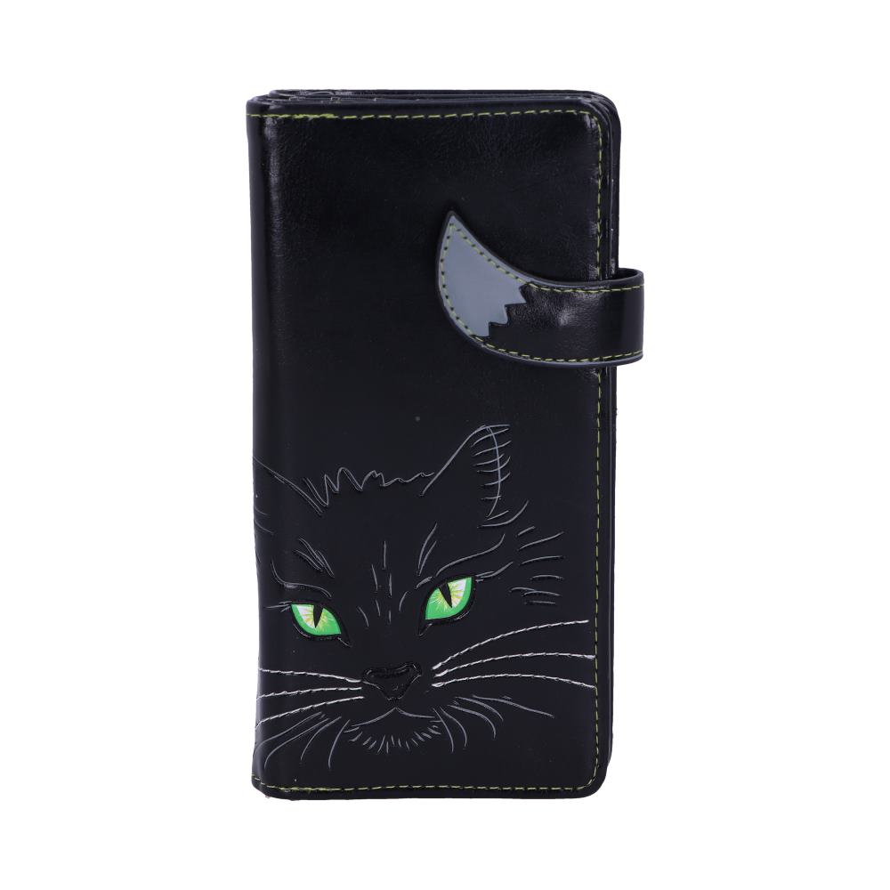 Black Lucky Cat Purse Embossed Eye Tail Wallet: 2 - Purses By Gift Moments