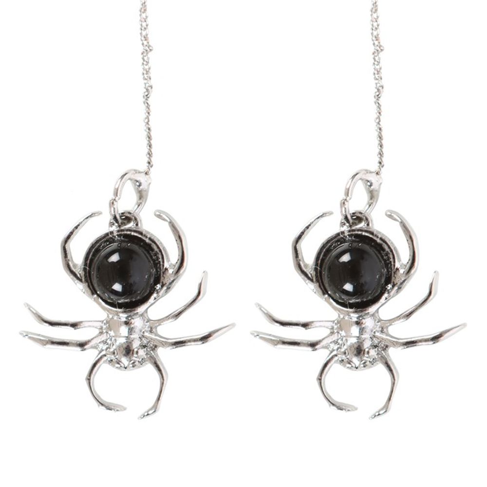 Black Obsidian Spider Threader Earrings: 4 - Jewellery By Gift Moments