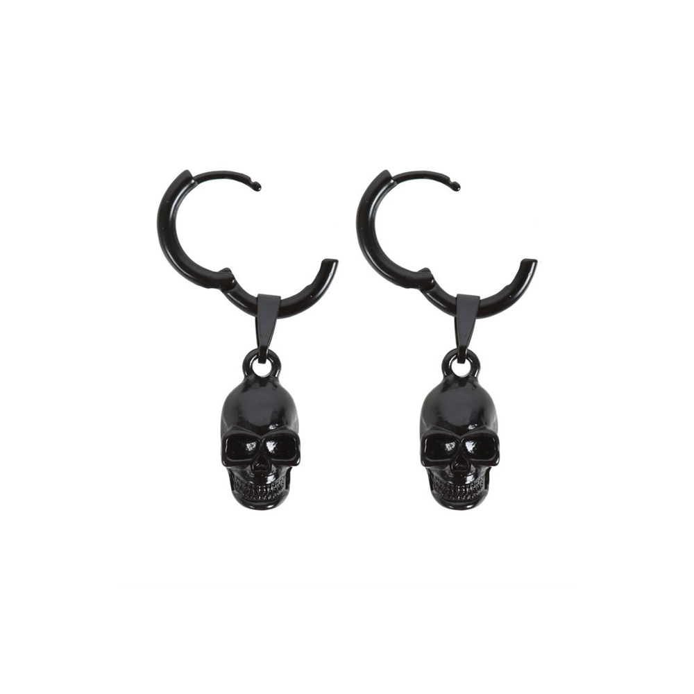 Black Stainless Steel Skull Earrings: 3 - By Gift Moments