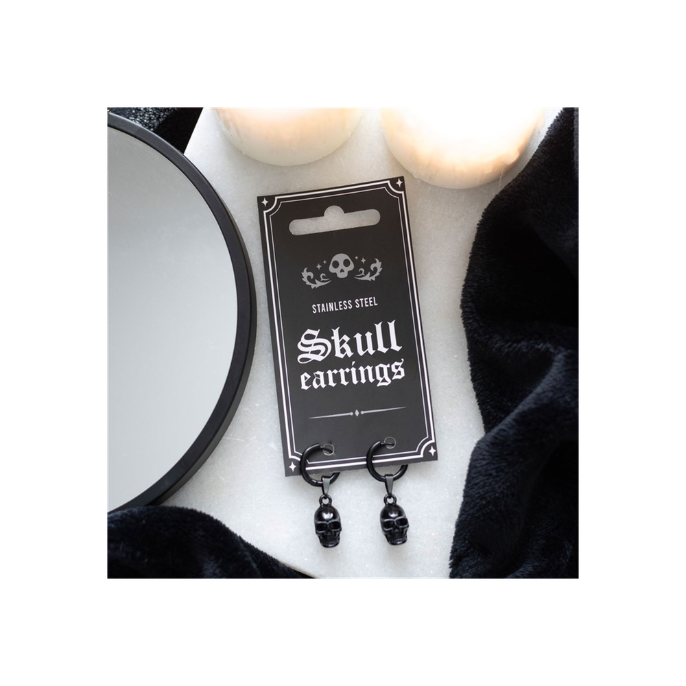 Black Stainless Steel Skull Earrings: 4 - By Gift Moments