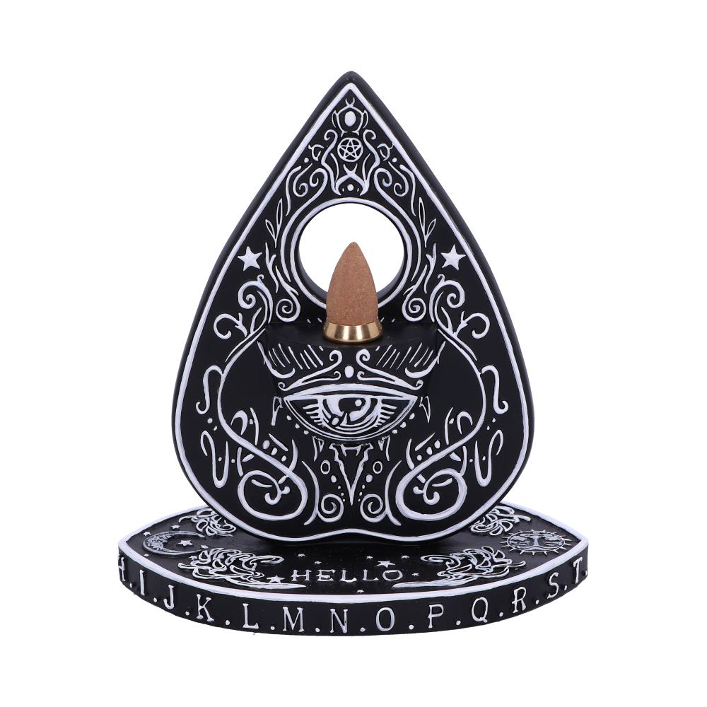 Black and White Spirit Board Planchette Backflow Incense Burner 15cm: 4 - Incense Holders By NN Designs