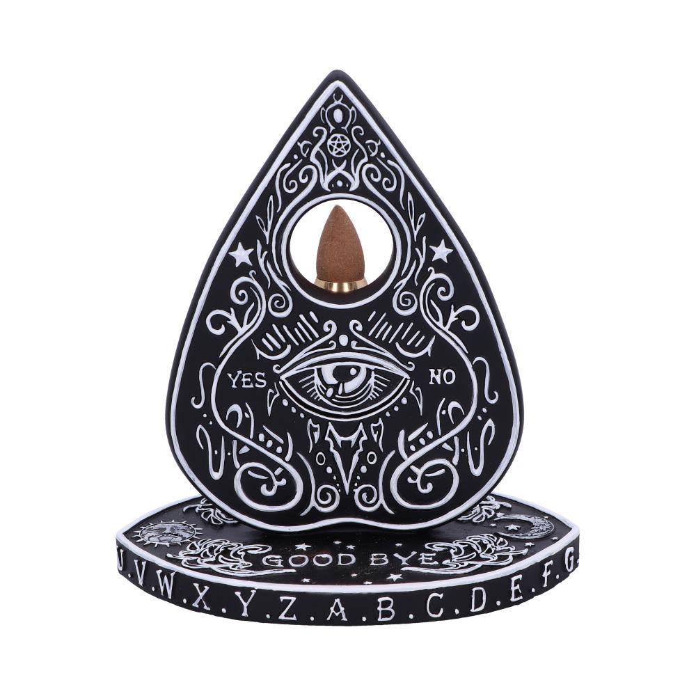 Black and White Spirit Board Planchette Backflow Incense Burner 15cm: 2 - Incense Holders By NN Designs