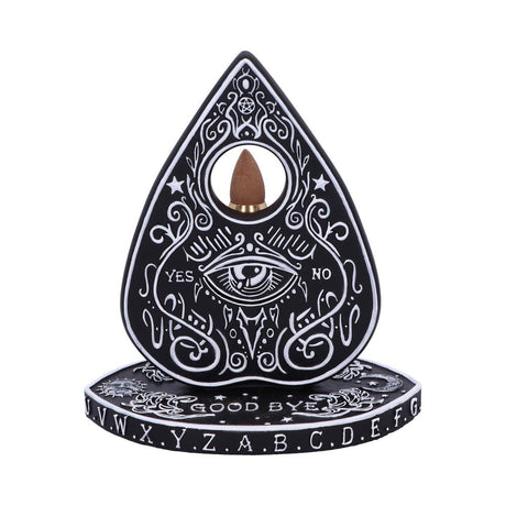 Black and White Spirit Board Planchette Backflow Incense Burner 15cm: 2 - Incense Holders By NN Designs