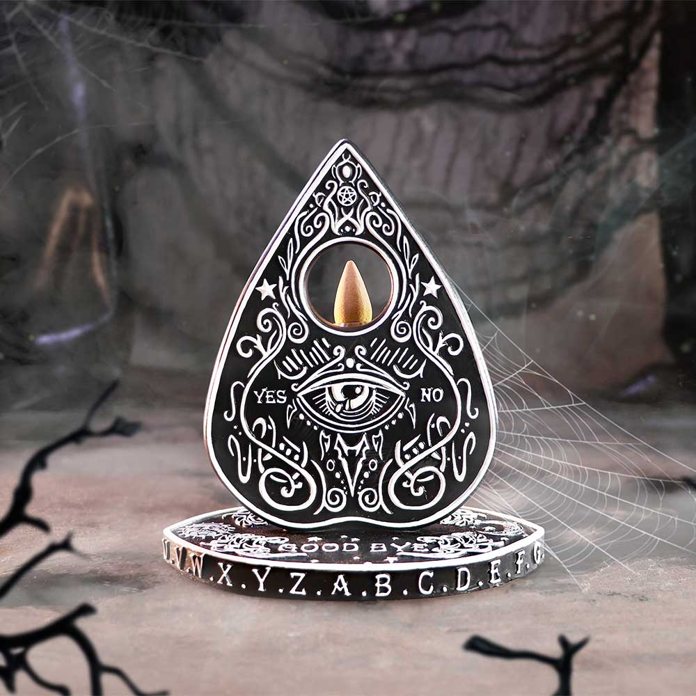 Black and White Spirit Board Planchette Backflow Incense Burner 15cm: 1 - Incense Holders By NN Designs