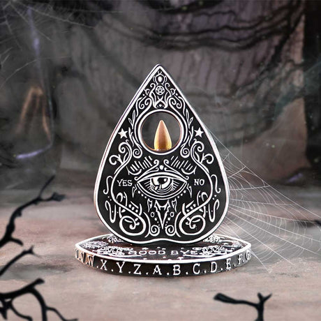 Black and White Spirit Board Planchette Backflow Incense Burner 15cm: 1 - Incense Holders By NN Designs